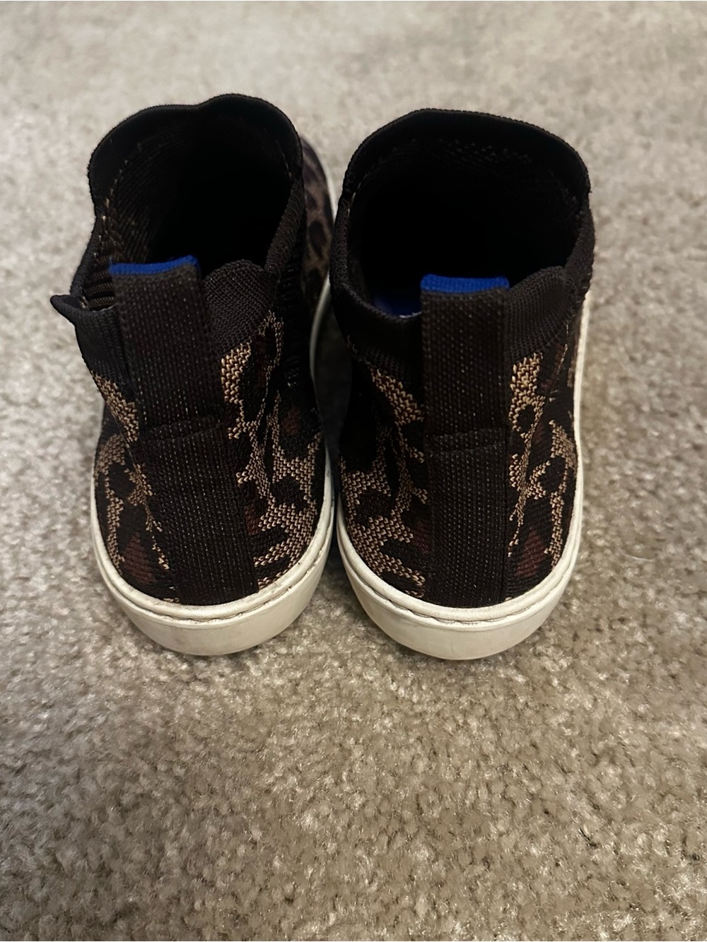 Rothy's Women’s 8 The Chelsea Leopard Wildcat Knit Hi Top Sneaker Boot Shoes - Picture 5 of 9
